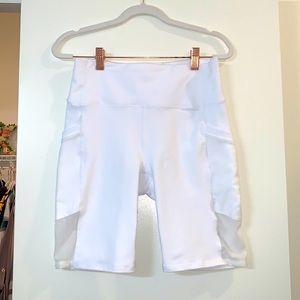 White Fabletics Biker Shorts w/ pockets